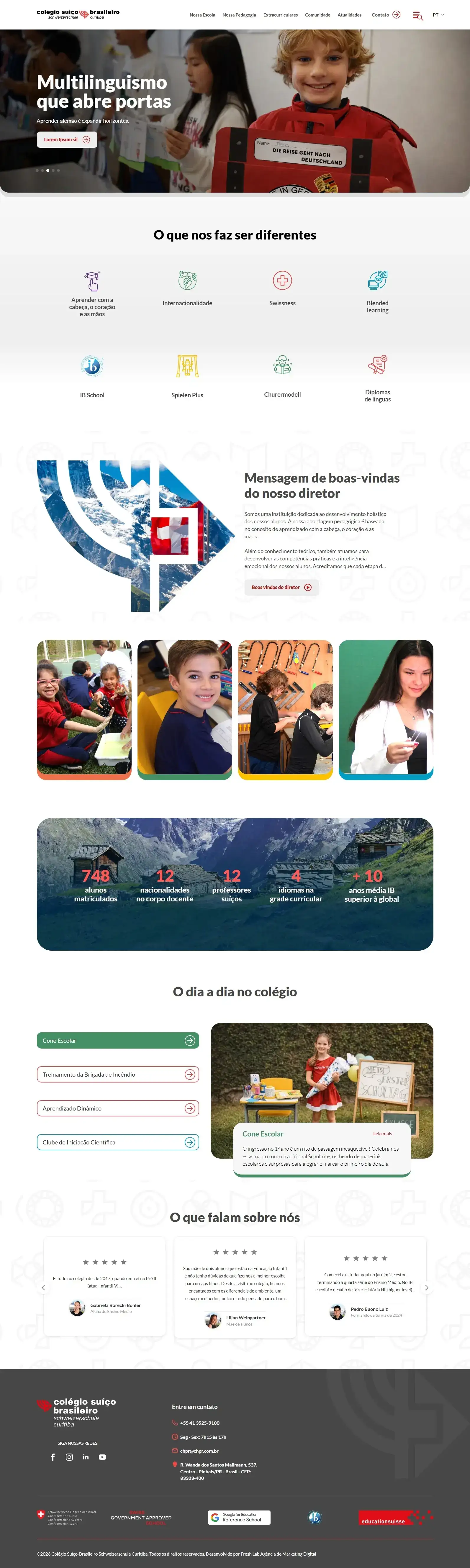 site - CHPR Colégio Suíço-Brasileiro de Curitiba | Bruno Francisco